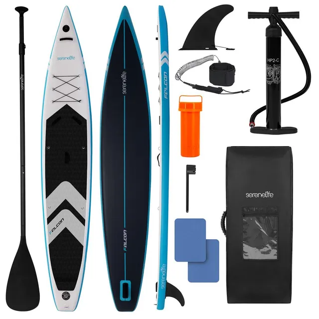 Serenelife SUP Free-Flow Stand Up Paddle Board aufblasbar Schwarz