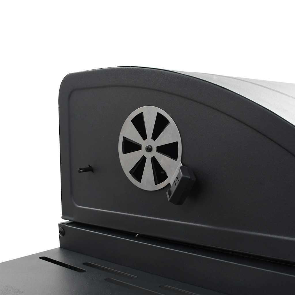 vidaXL Holzkohlegrill mit Ablage Grill Schwarz mit Thermometer