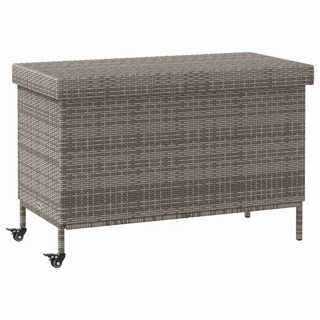vidaXL Heim & Garten Gartentruhe Grau 110x55x73 cm Poly Rattan