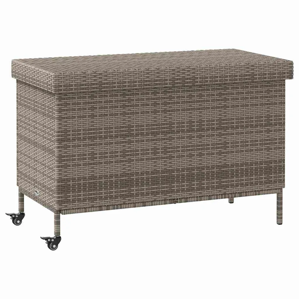 vidaXL Heim & Garten Gartentruhe Grau 110x55x73 cm Poly Rattan