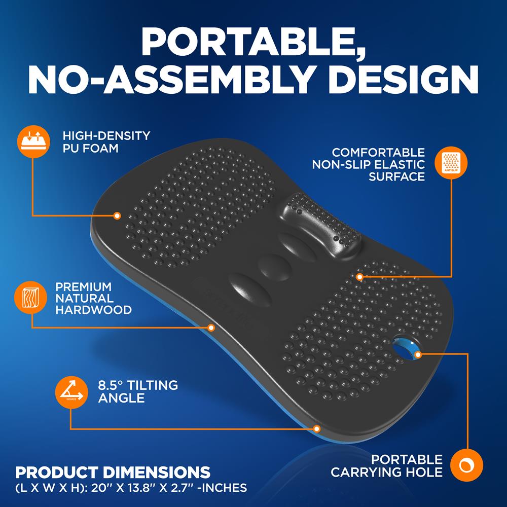 SereneLife Balance Board Wackelbrett Holz 51cm ergonomisch