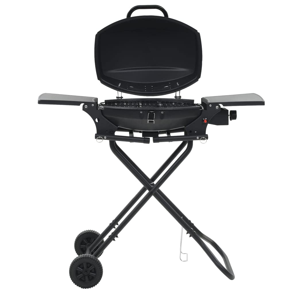 vidaXL Gasgrill tragbar Schwarz mit Kochzone Stahl