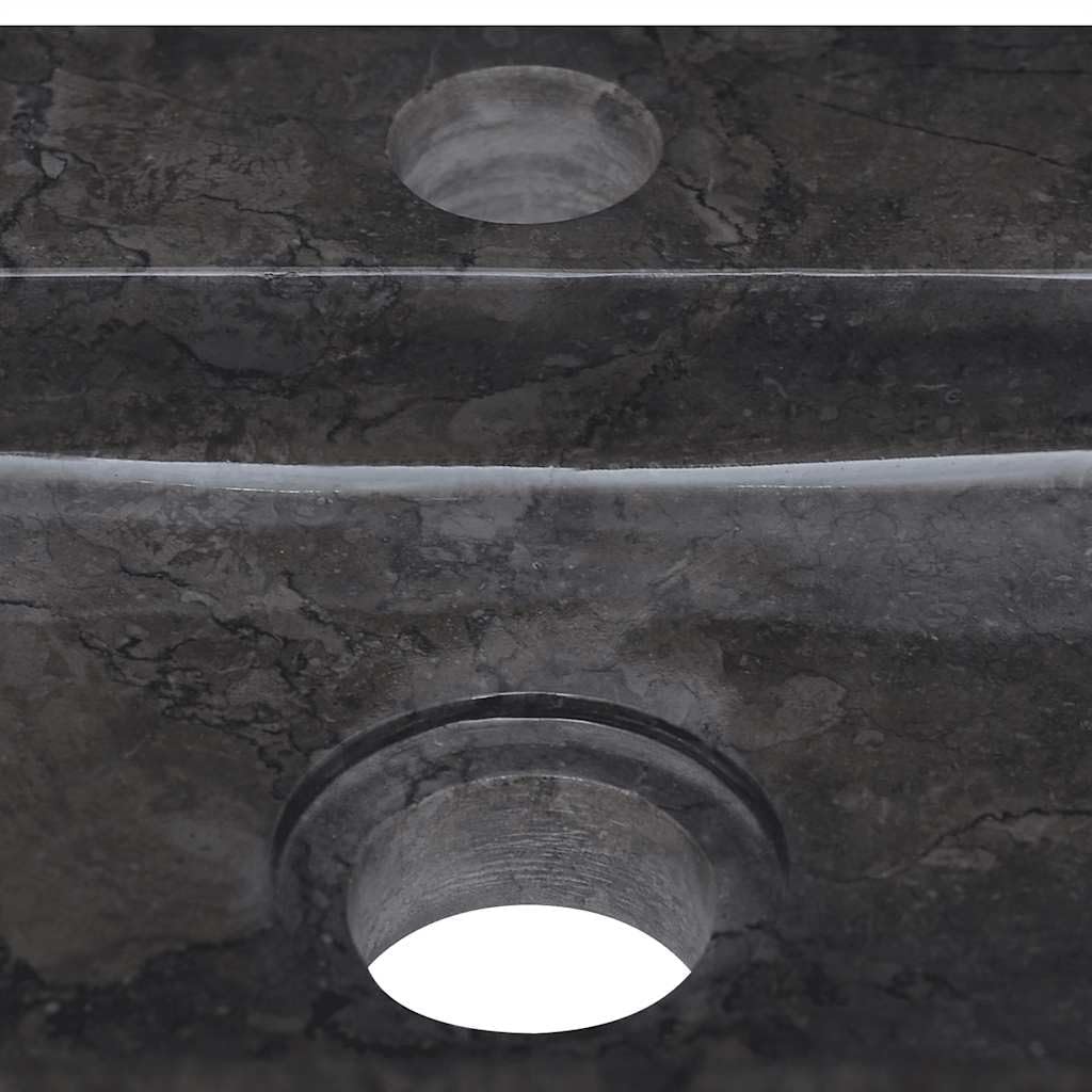 vidaXL Wandwaschbecken Schwarz Marmor 38 cm Handwaschbecken