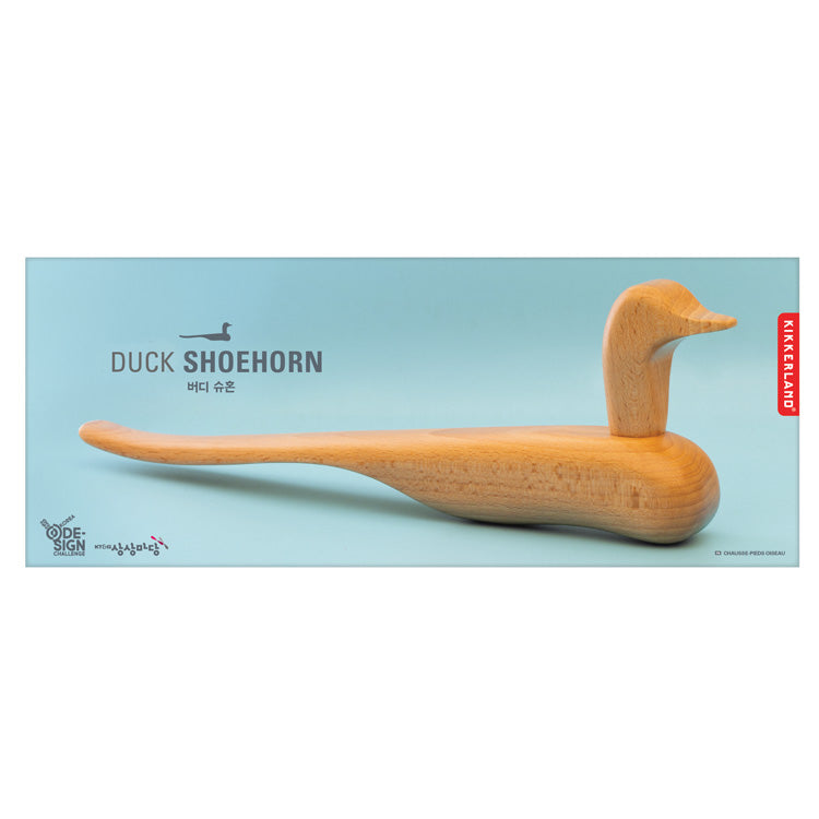 KIKKERLAND Home Duck Shoehorn Schuhanzieher Buche Ente