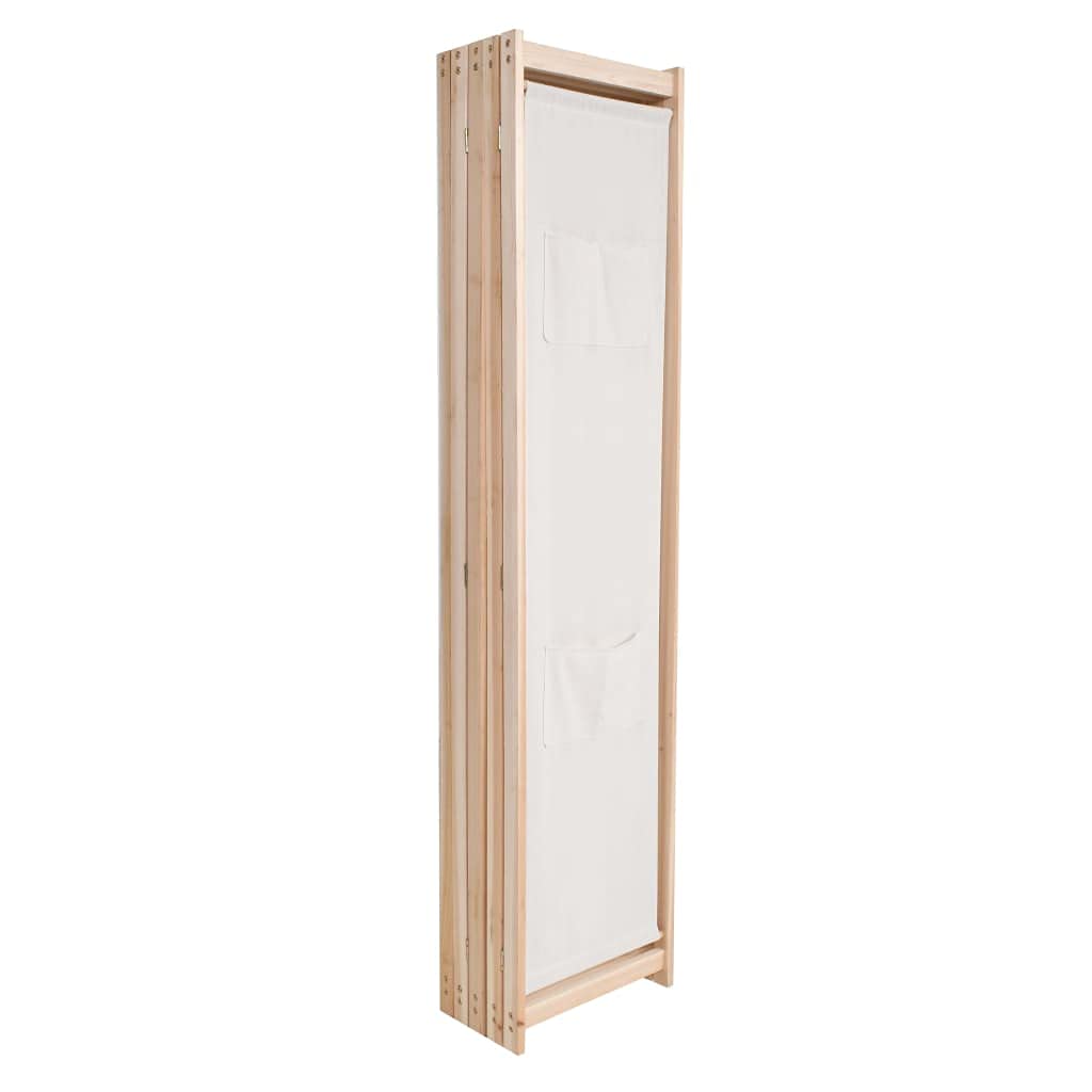 vidaXL Möbel Raumteiler Creme 5-teilig 200x170 cm Stoff