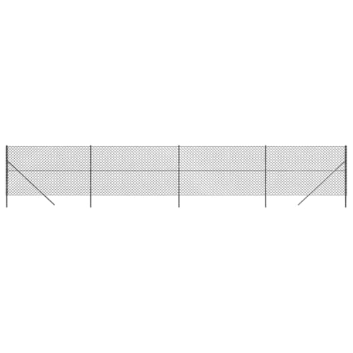vidaXL Heim & Garten Maschendrahtzaun Drahtzaun Anthrazit PVC