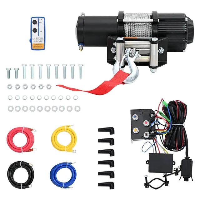 vidaXL Seilwinde 12V 2040kg Elektrowinde Fernbedienung