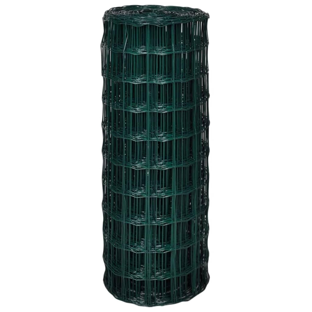 vidaXL Gartenzaun Maschendraht 25x1,0 m Stahl PVC