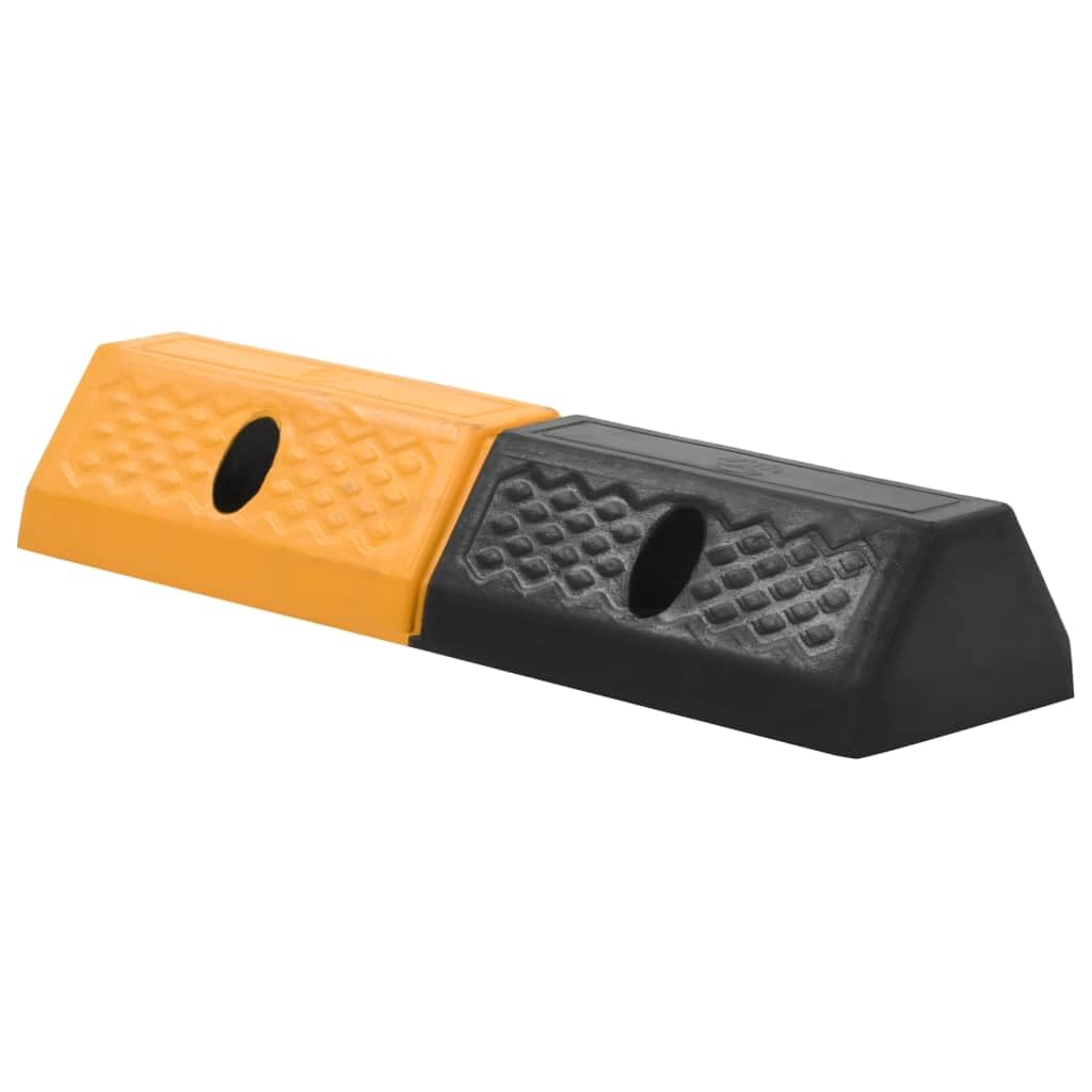 vidaXL Radstopper 2er Set Gummi 49x15x9 cm Reflektor