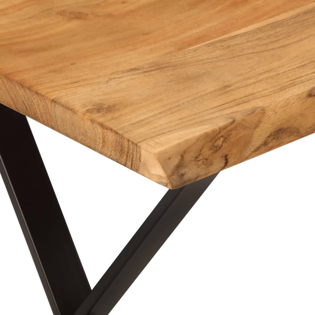 vidaXL Heim & Garten Bank Baumkante Akazie 105 cm Schwarz