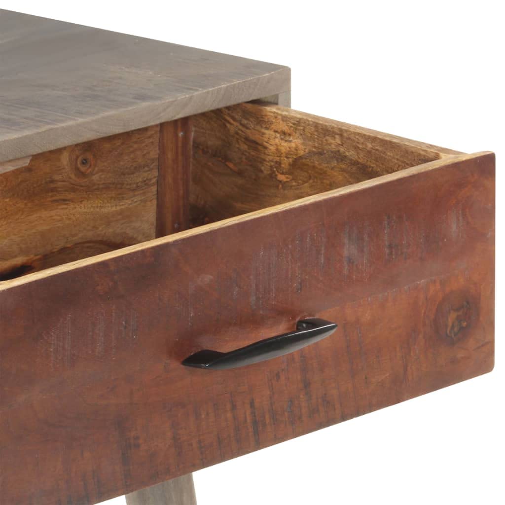 vidaXL Möbel Konsolentisch Mangoholz grau 110x35x75cm 2 Schubladen