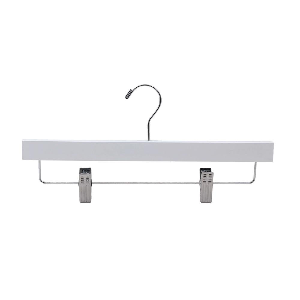 Serenelife Hosenbügel Holz Weiß 10er-Pack mit Clips