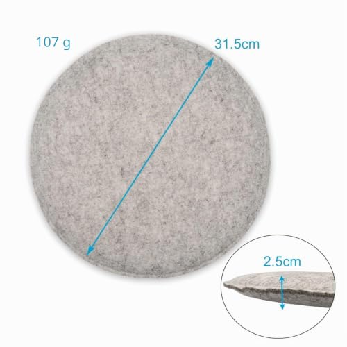 Intirilife Sitzkissen Filz Grau rund 31,5 cm 4er Set