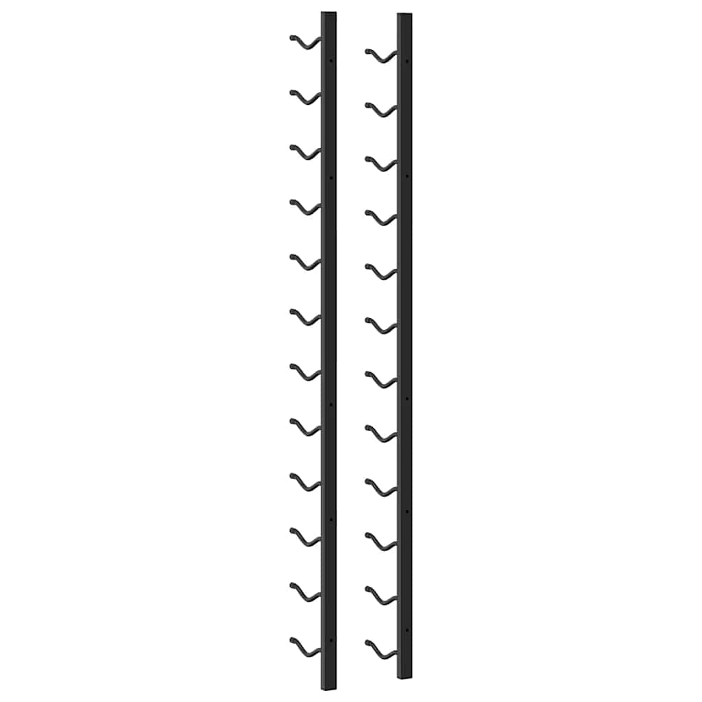 vidaXL Weinregal 12 Flaschen Wand schwarz Eisen