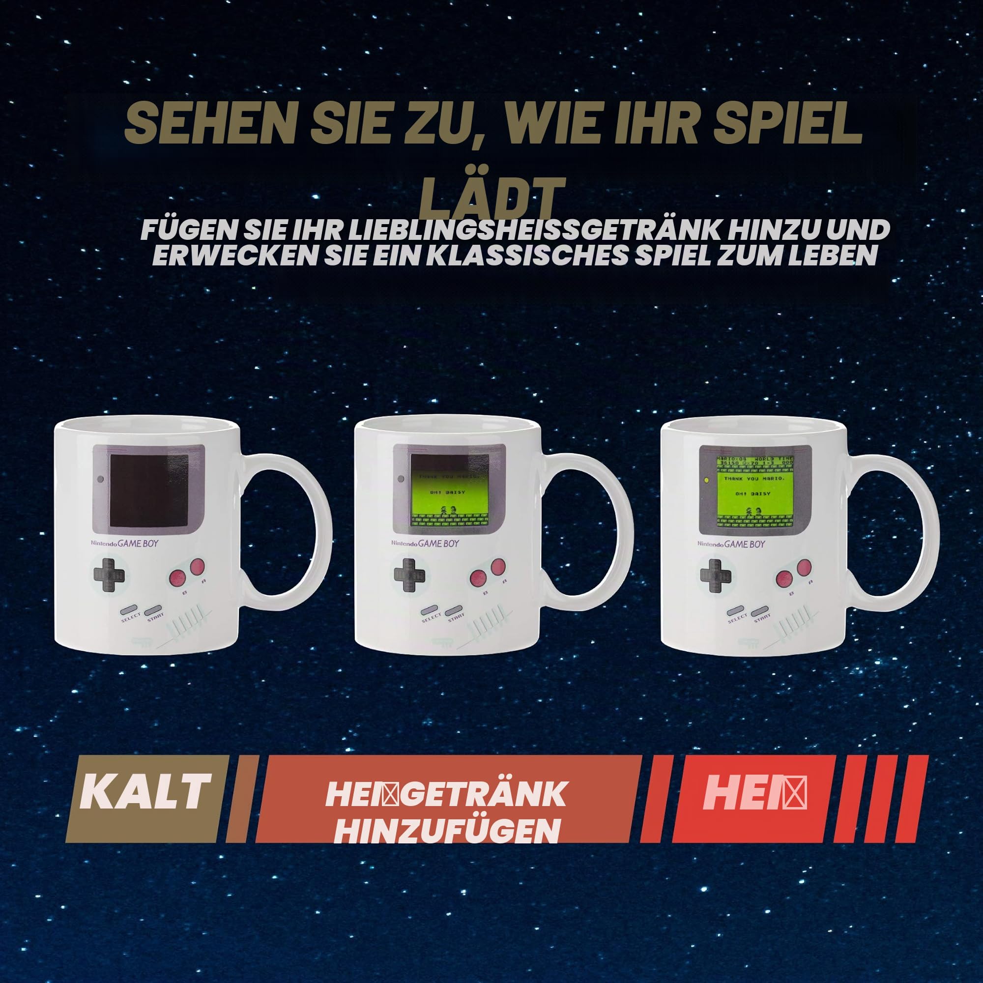 Paladone Gameboy Thermoeffekt Tasse 290 ml Farbwechsel