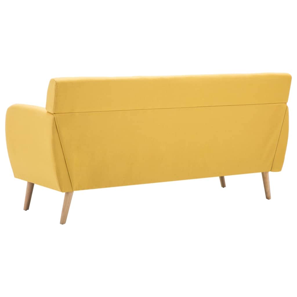 vidaXL Möbel 3-Sitzer-Sofa Stoff Gelb 172 cm