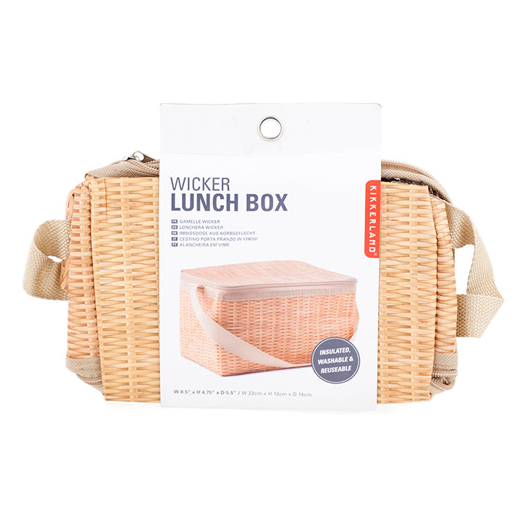Kikkerland Kitchen Lunchbox Rattan-Optik mit Reißverschluss