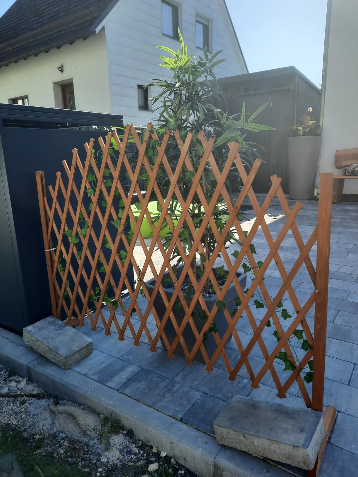 vidaXL Rankgitter Tannenholz 180x100 cm Grau ausziehbar
