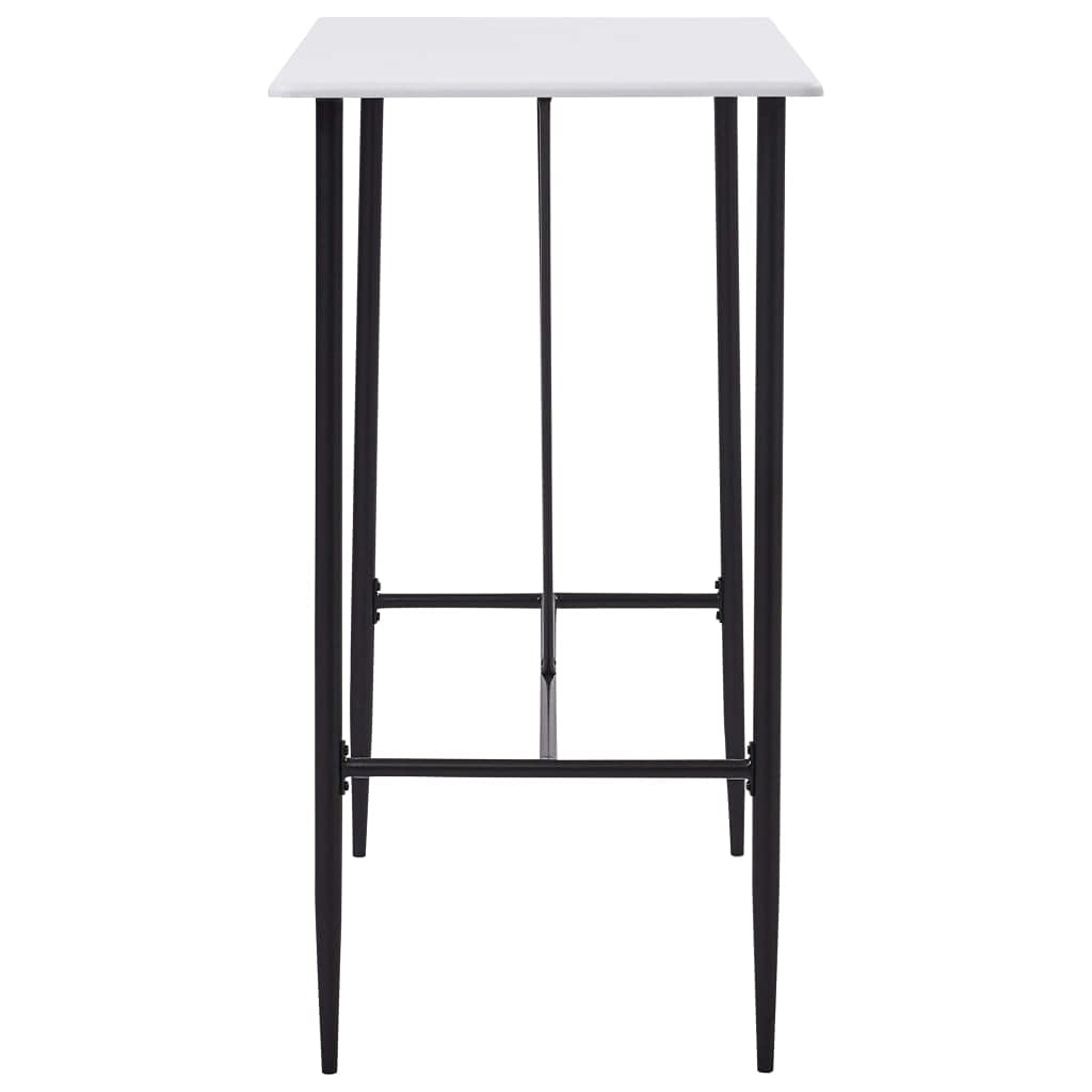 vidaXL Heim & Garten Bartisch 120x60x110cm Weiß MDF Stahl