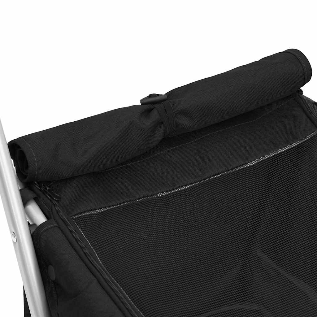 vidaXL Hundewagen faltbar schwarz 100x49x96 cm Leinenstoff