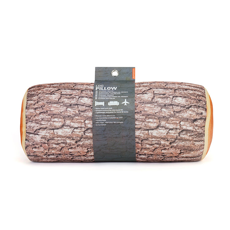 Kikkerland Home Log Baumstamm Kissen Holzdekor Nackenrolle