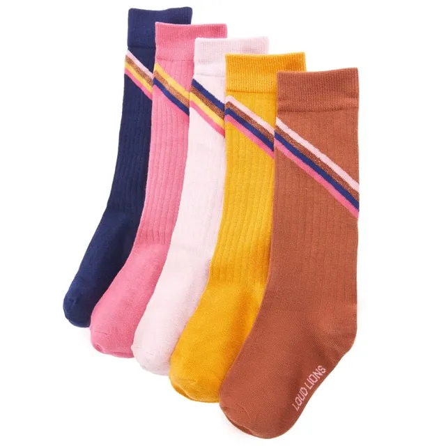 vidaXL Baby & Kleinkind Kindersocken 5 Paar 30-34 Streifen Baumwolle