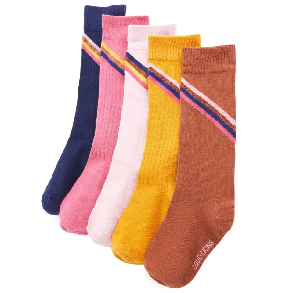 vidaXL Baby & Kleinkind Kindersocken 5 Paar 30-34 Streifen Baumwolle