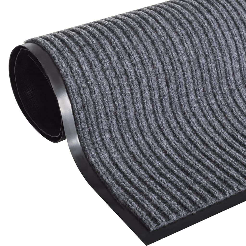 vidaXL Türmatten 2 Stück PVC Fußmatte grau 90x60 cm rutschfest