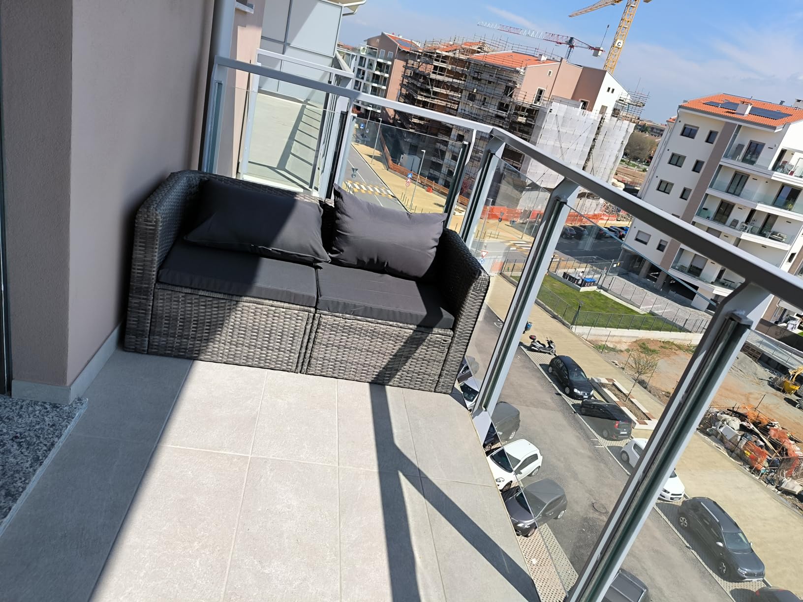 vidaXL Gartensofa 3-tlg. Gartengarnitur grau Poly Rattan