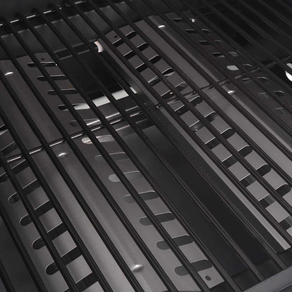vidaXL Gasgrill Silber Stahl Grillrost 50x46,5 cm mit Rädern