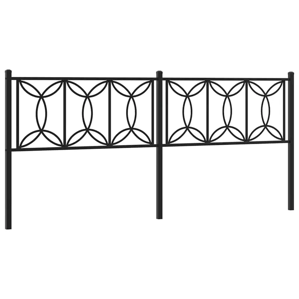 vidaXL Kopfteil Metall Schwarz 193 cm Bettkopfteil Stahl