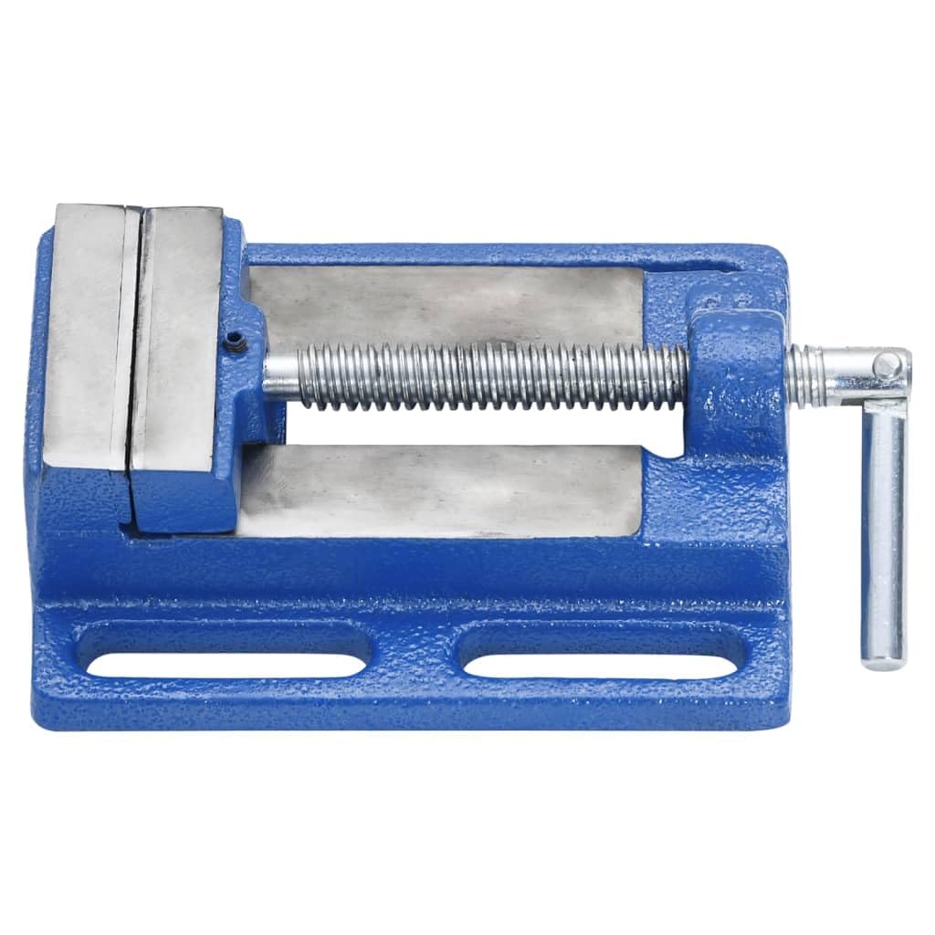 vidaXL Heimwerkerbedarf Maschinenschraubstock 76 mm Blau Gusseisen