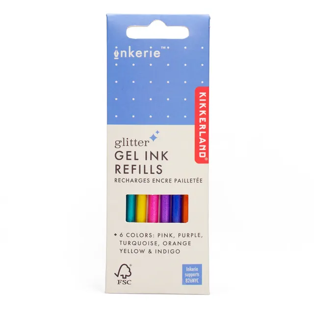 Kikkerland Inkerie Glitter Gelminen Nachfüllset INK55
