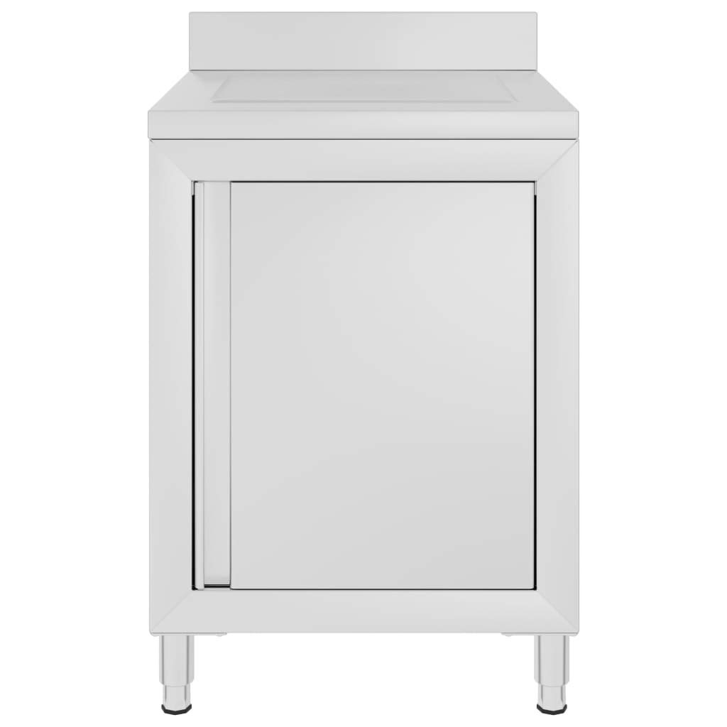 vidaXL Gastro Küchenschrank Edelstahl 60x60x96 Abtropffläche