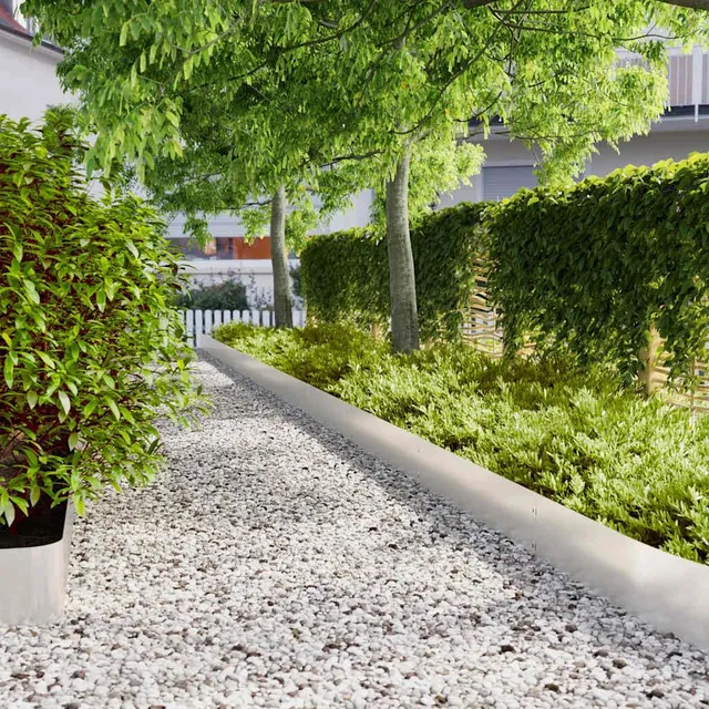 vidaXL Heim & Garten Raseneinfassung 20x103 cm Silber 10 Stk.