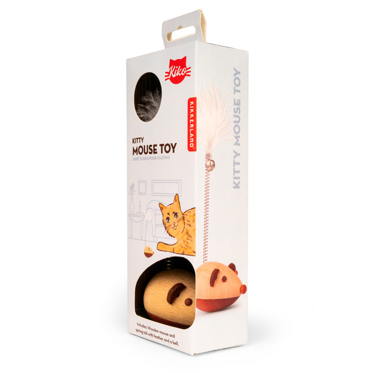 Kikkerland Home Cat Wooden Mouse Toy Katzenspielzeug Holzmaus
