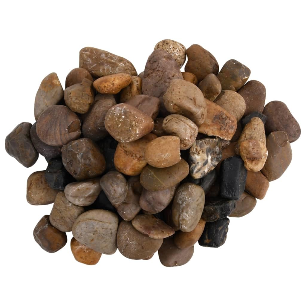 vidaXL Polierte Kiesel Mehrfarbig 2-5 cm Deko 10 kg