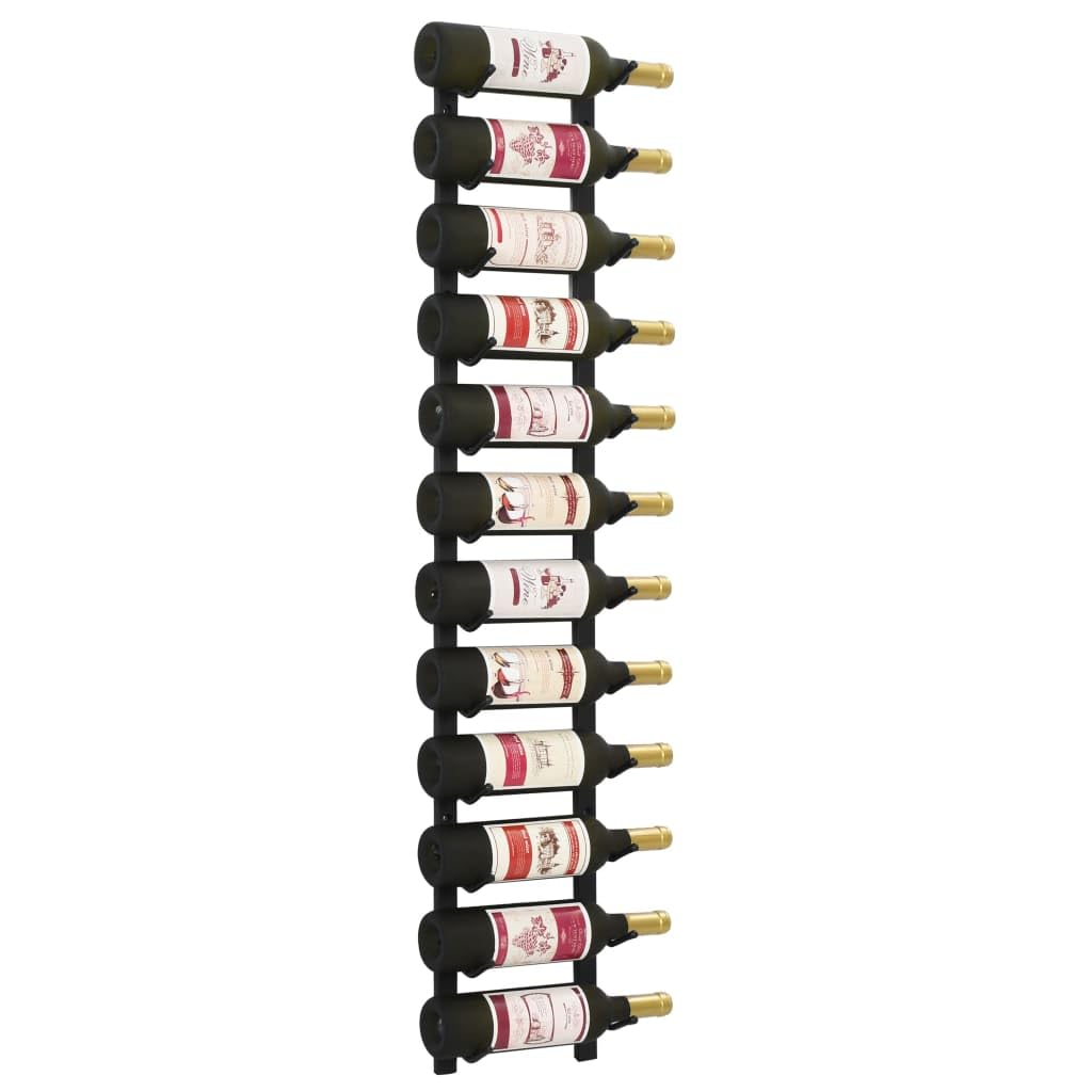 vidaXL Weinregal 12 Flaschen Wand schwarz Eisen