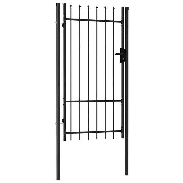 vidaXL BOXTEL Zauntor Stahl Schwarz 100x175 cm Gartentor Einzeltür