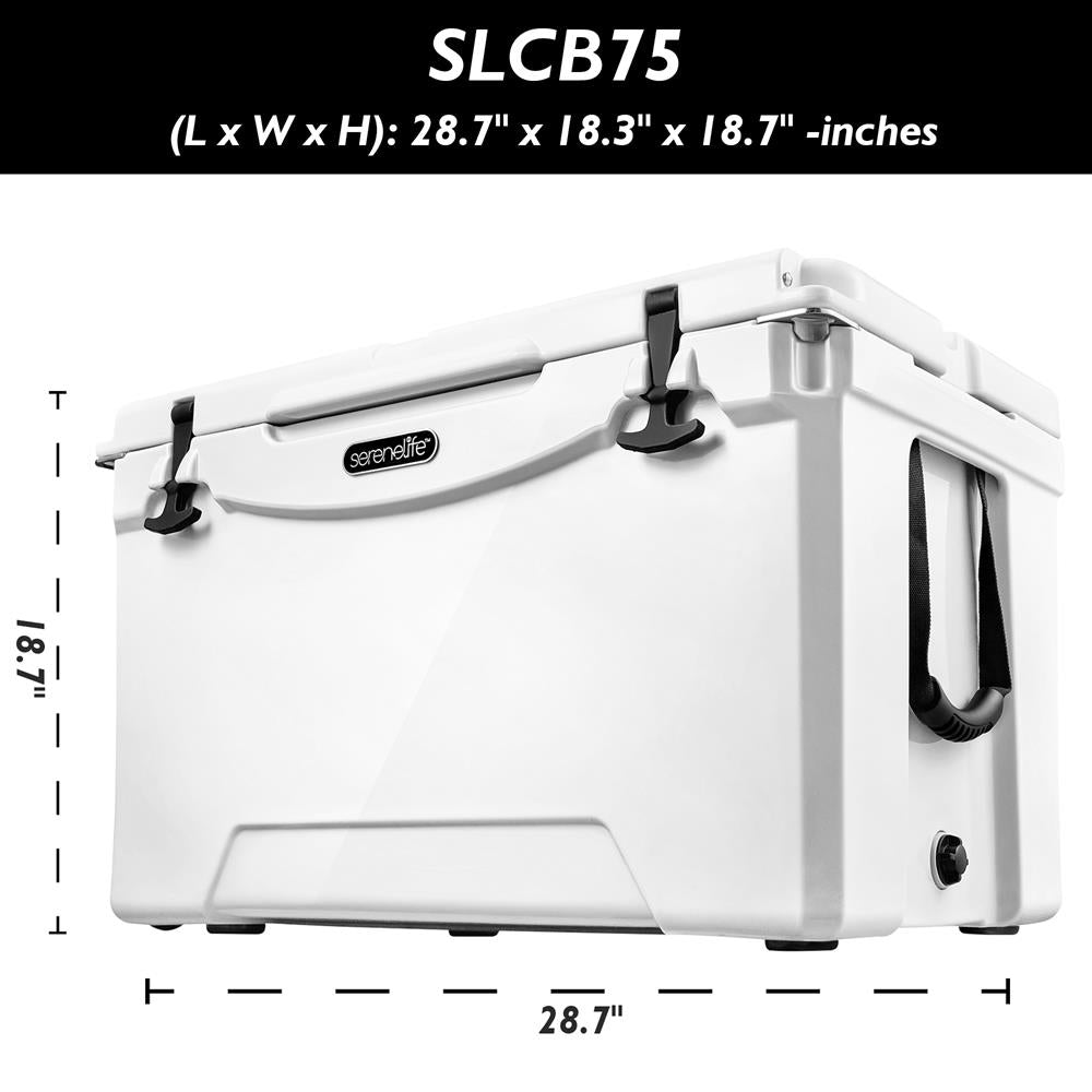Serenelife Camping Kühlbox 75 Quart Weiß 5 Tage