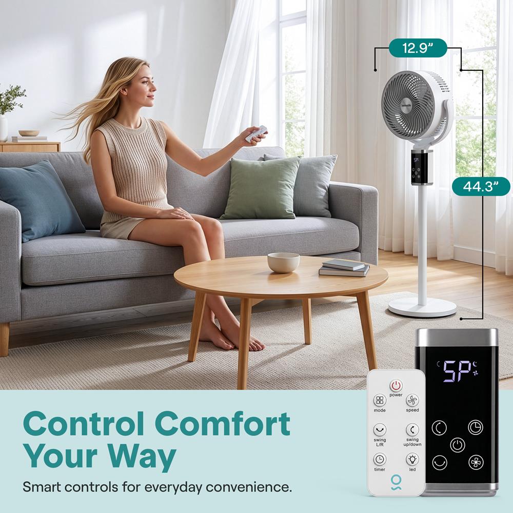 Serenelife Portable SLFNST6AS Standventilator Weiss 45W