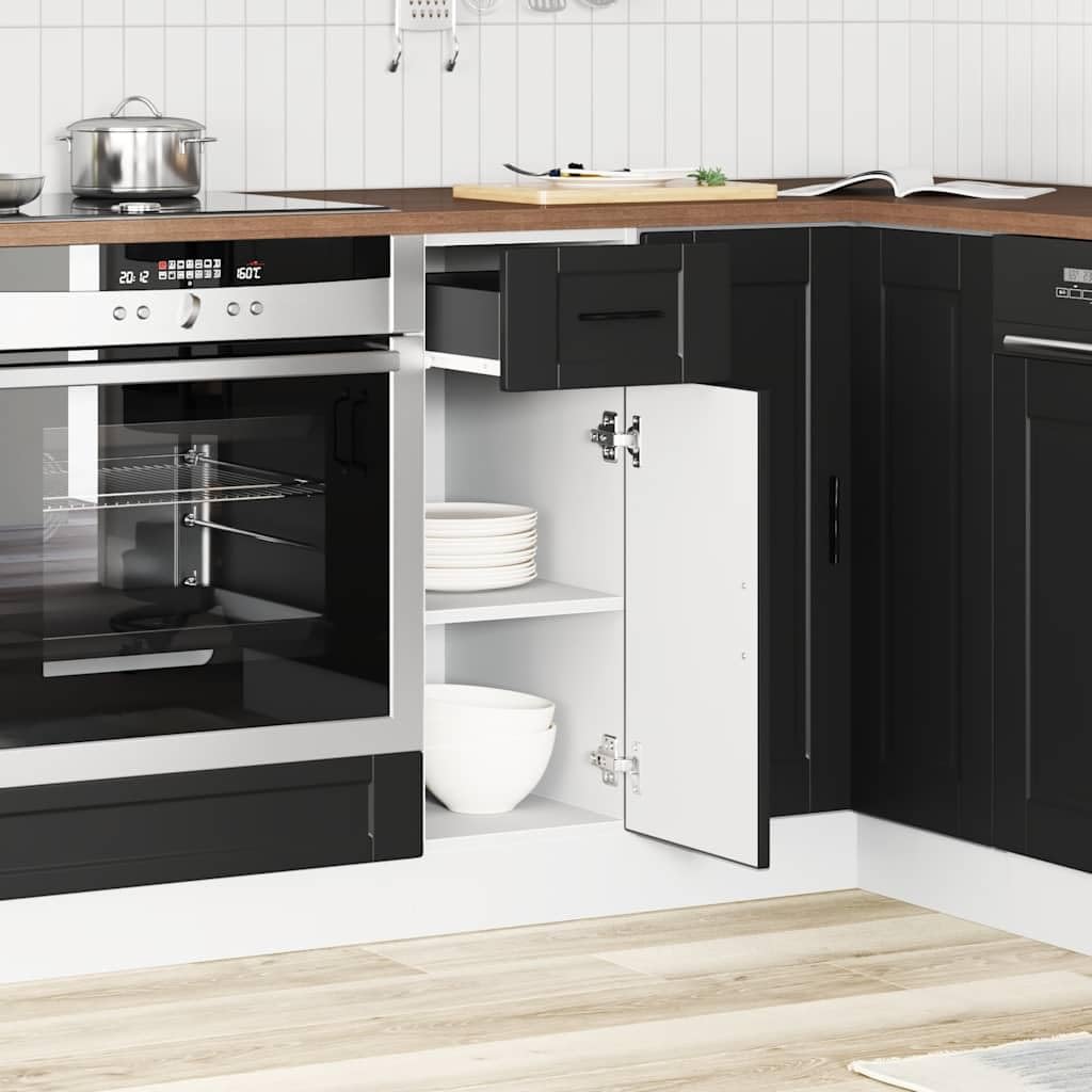 vidaXL Porto Küchenunterschrank Schrank Schwarz Holzwerkstoff