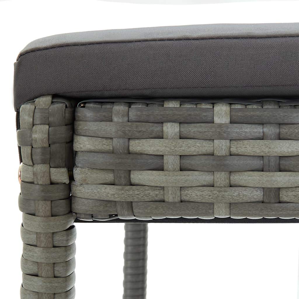 vidaXL Gartenbar-Set 5-tlg. Poly Rattan Grau mit Kissen