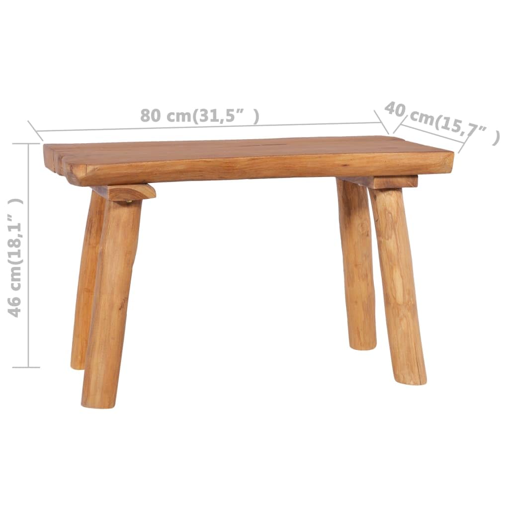vidaXL Gartenbank Teak Massivholz 80 cm Sitzbank