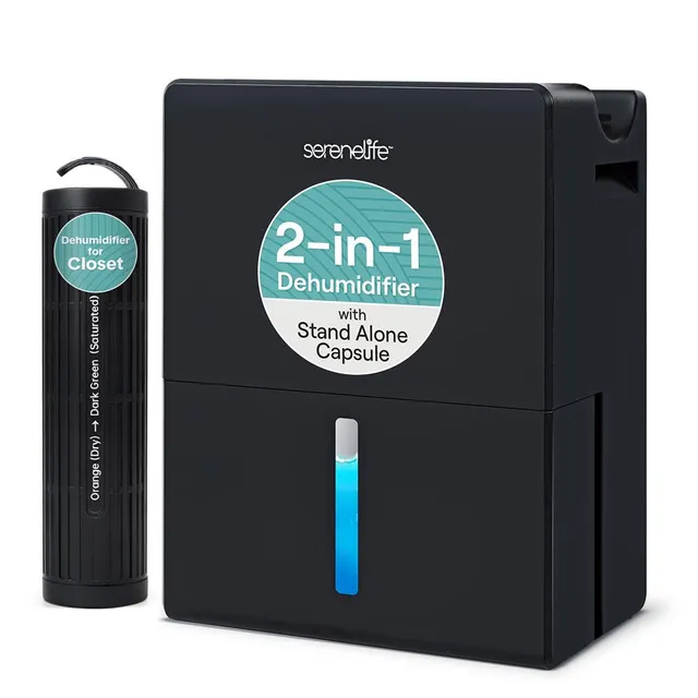 Serenelife DeHumidifiers Luftentfeuchter 2-in-1 Schwarz 54W