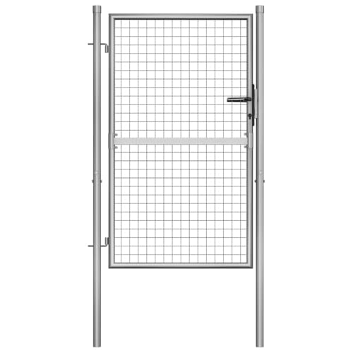 vidaXL Gartentor 105x175 cm Zauntor Stahl verzinkt silbern