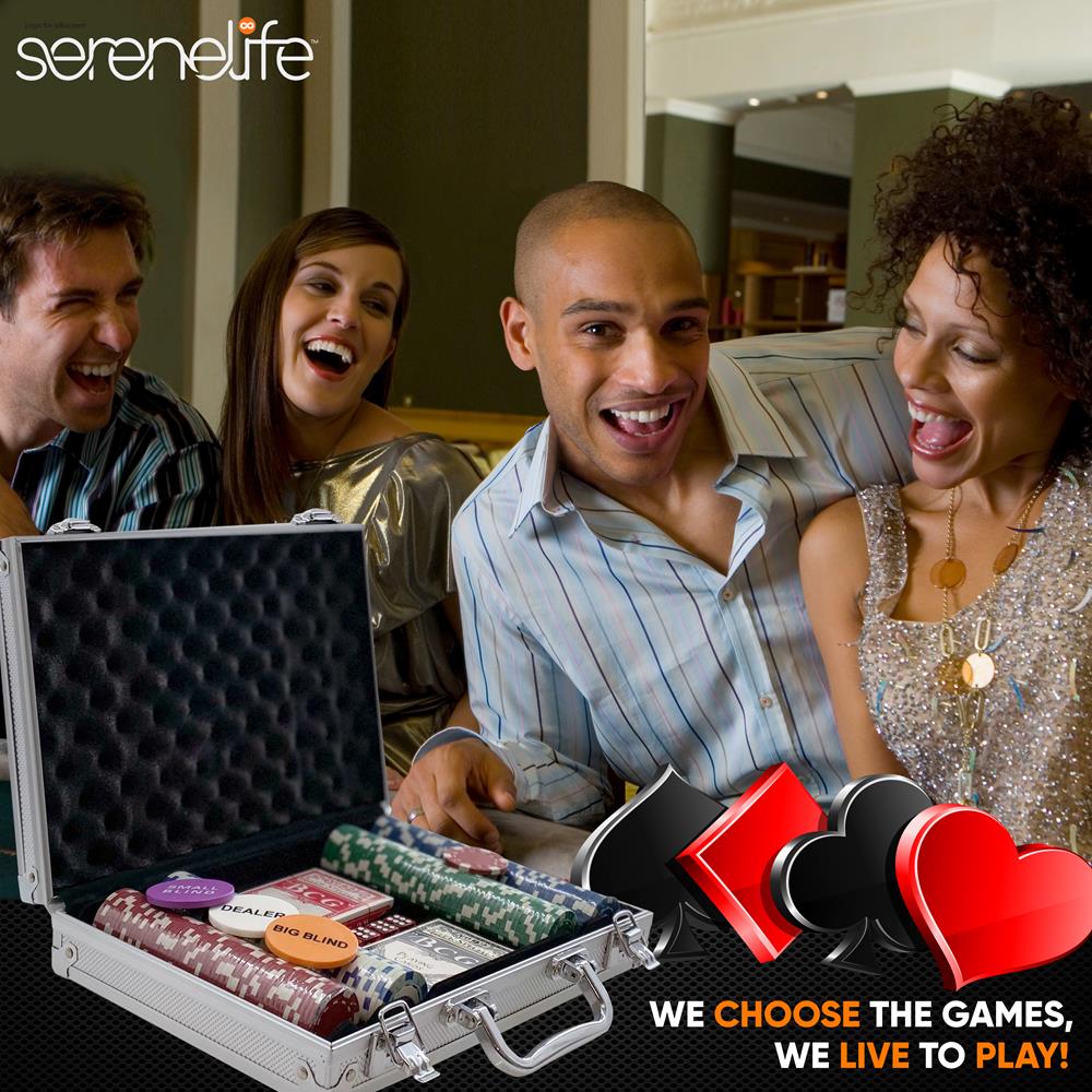 Serenelife Game Tables Pokerkoffer 200 Chips Alu