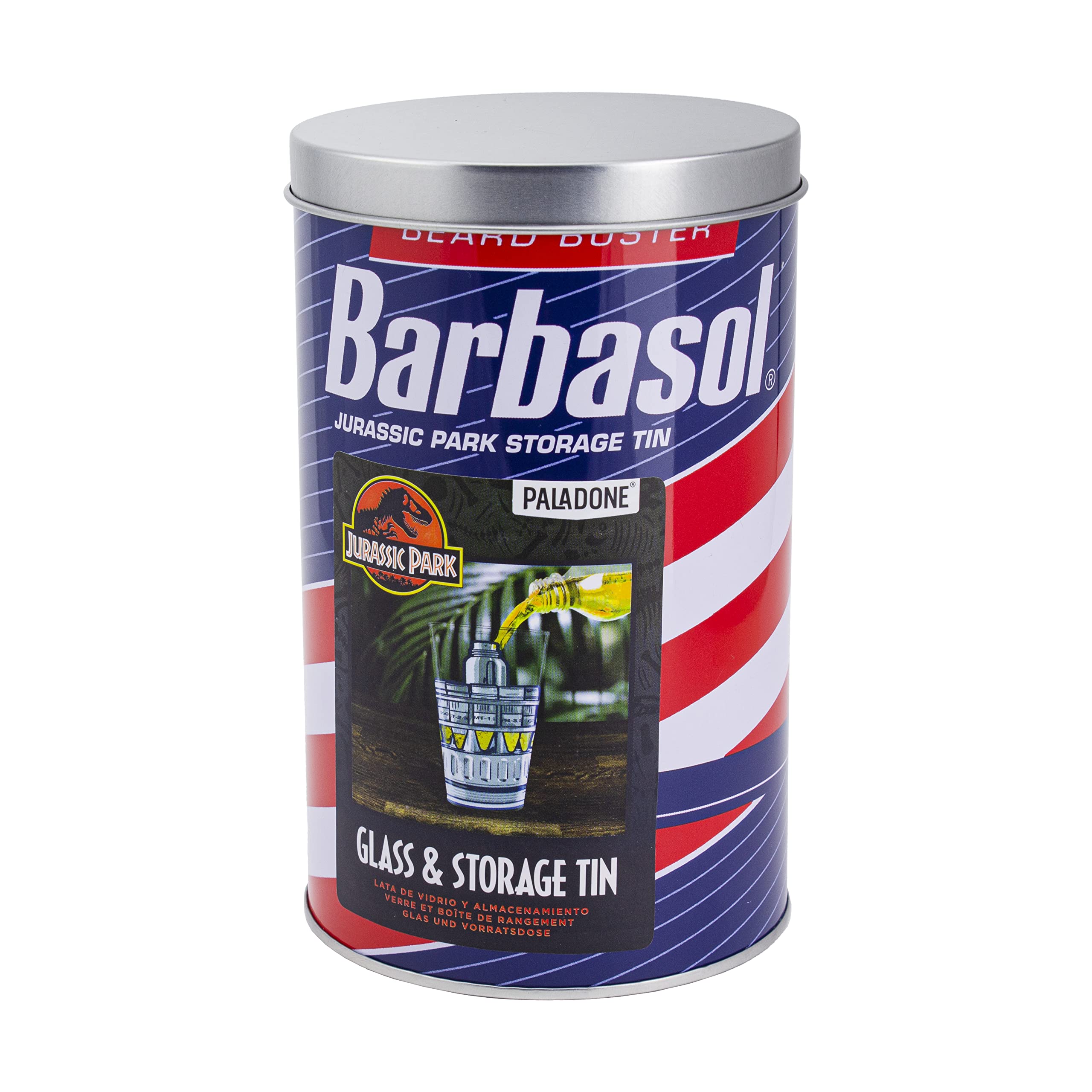 Paladone Drinkware Jurassic Park Glas 450ml Barbasol Dose