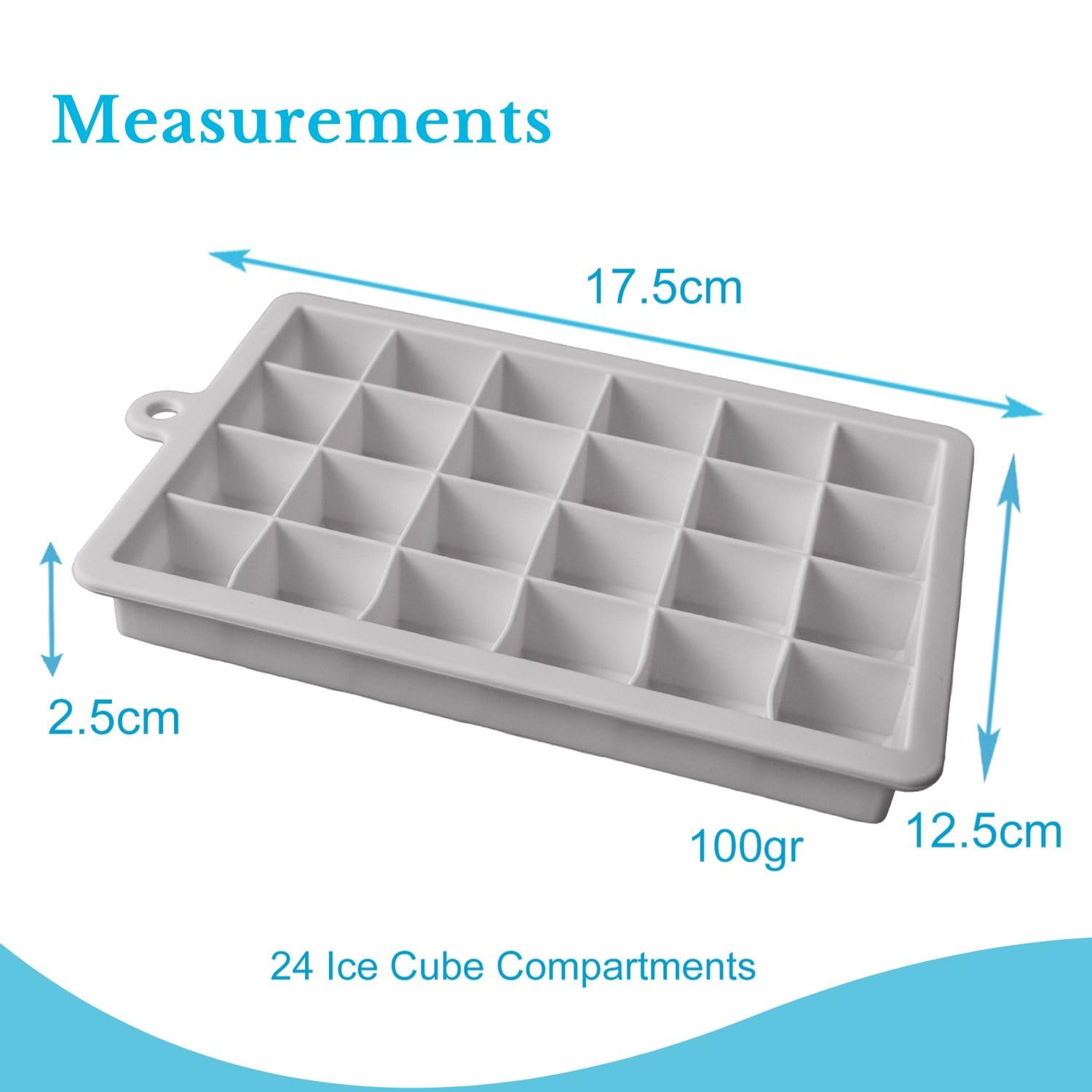 Intirilife Eiswürfelform Silikon Schwarz 2er Set 24 Fächer