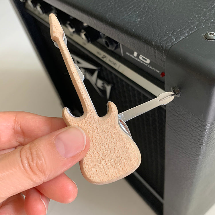 Kikkerland Guitar Multi-Tool Buche Edelstahl 3-teilig